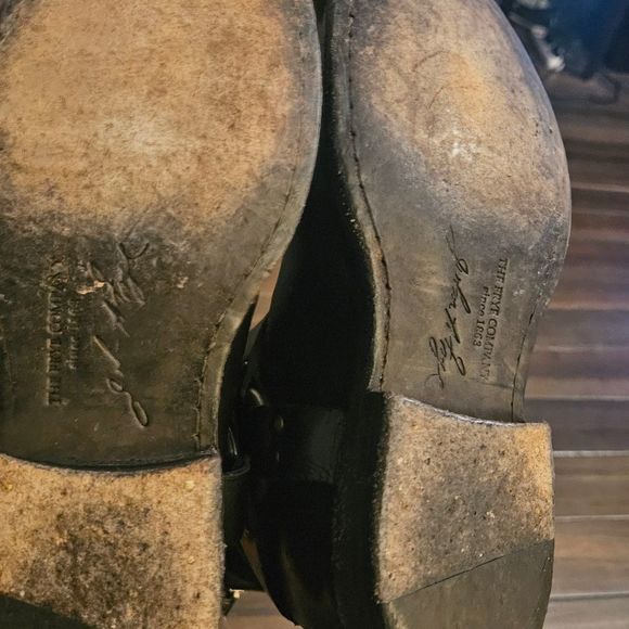 Frye Phillip Harness  Black Leather Short Riding Boots - Picture 4 of 12